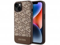 Guess G-Cube MagSafe Case Bruin - iPhone 14 hoesje