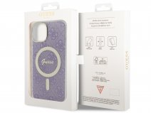 Guess Monogram MagSafe TPU Case Paars - iPhone 14 hoesje