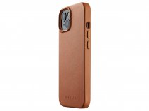 Mujjo Full Leather Case MagSafe Tan - iPhone 14 Hoesje Leer
