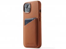 Mujjo Full Leather Wallet Case Tan - iPhone 14 Hoesje Leer