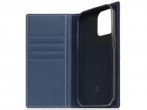 SLG Design D6 Leather Diary Case Blauw - iPhone 14 hoesje Leer