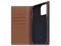 SLG Design D6 Leather Diary Case Bruin - iPhone 14 hoesje Leer