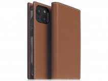 SLG Design D6 Leather Diary Case Bruin - iPhone 14 hoesje Leer