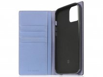 SLG Design D9 Chevere Chagrin Leer Blauw - iPhone 14 hoesje