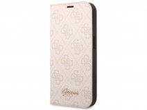 Guess 4G Monogram BookCase Roze - iPhone 14 Plus hoesje