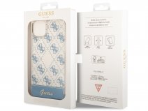 Guess 4G Monogram TPU Case Blauw - iPhone 14 Plus/15 Plus hoesje