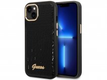 Guess Glossy Croco Case Zwart - iPhone 14 Plus hoesje