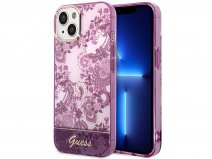 Guess Porcelain TPU Case Paars - iPhone 14 Plus hoesje