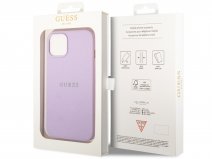 Guess Saffiano Strap Case Paars - iPhone 14 Plus/15 Plus hoesje