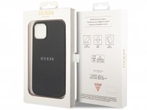 Guess Saffiano Strap Case Zwart - iPhone 14 Plus hoesje