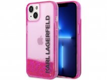 Karl Lagerfeld Liquid Glitter Case Roze - iPhone 14 Plus/15 Plus hoesje