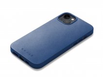 Mujjo Full Leather Case MagSafe Blue - iPhone 14 Plus/15 Plus Hoesje Leer