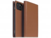 SLG Design D6 Leather Diary Case Bruin - iPhone 14 Plus hoesje Leer