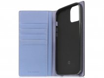 SLG Design D9 Chevere Chagrin Leer Blauw - iPhone 14 Plus hoesje