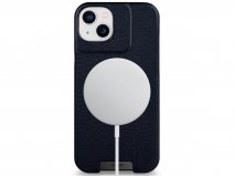 Vaja Grip Leather MagSafe Case Donkerblauw - iPhone 14 Plus Hoesje Leer