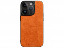 Alcanside Alcantara Back Case Oranje - iPhone 14 Pro hoesje