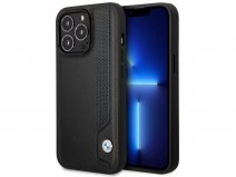 BMW Signature Perforated Leather Case - iPhone 14 Pro hoesje