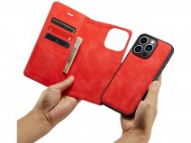 CaseMe 2in1 Magnetic Bookcase Rood - iPhone 14 Pro Hoesje
