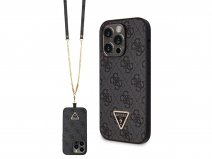 Guess 4G Monogram Necklace Case Grijs - iPhone 14 Pro hoesje