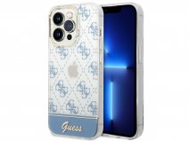 Guess 4G Monogram TPU Case Blauw - iPhone 14 Pro hoesje