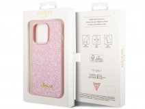 Guess Glitter TPU Case Roze - iPhone 14 Pro hoesje