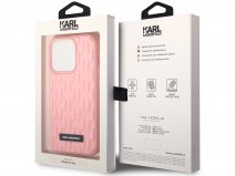 Karl Lagerfeld 3D Monogram Case Roze - iPhone 14 Pro hoesje