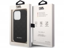 Karl Lagerfeld 3D Monogram Case Zwart - iPhone 14 Pro hoesje