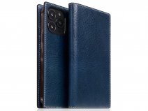 SLG Design D+ Temponata Folio Blauw - iPhone 14 Pro hoesje Leer