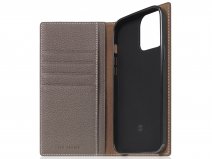 SLG Design D8 Folio Leer Etoff Cream - iPhone 14 Pro hoesje