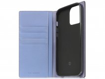 SLG Design D9 Chevere Chagrin Leer Blauw - iPhone 14 Pro hoesje