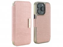 Ted Baker Pink Croco Folio Case - iPhone 14 Pro Hoesje