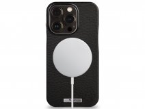 Vaja Grip Leather MagSafe Case Zwart - iPhone 14 Pro Hoesje Leer
