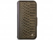 Vaja Kobra Wallet Leather Case MagSafe Groen - iPhone 14 Pro Hoesje Leer