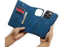 CaseMe 2in1 Magnetic Bookcase Donkerblauw - iPhone 14 Pro Max Hoesje