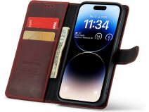 CaseMania Vintage Leather Case Rood - iPhone 14 Pro Max hoesje