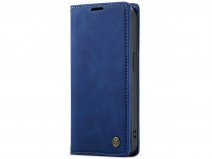 CaseMania Vintage Slim Bookcase Donkerblauw - iPhone 14 Pro Max hoesje