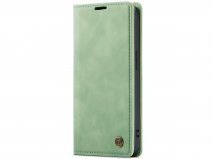 CaseMania Vintage Slim Bookcase Lichtgroen - iPhone 14 Pro Max hoesje