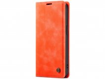CaseMania Vintage Slim Bookcase Oranje - iPhone 14 Pro Max hoesje