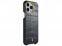 Gatti Classica Alligator Case Black Rubber/Gold - iPhone 14 Pro Max hoesje