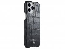Gatti Classica Alligator Case Black Rubber/Steel - iPhone 14 Pro Max hoesje