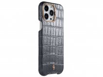 Gatti Classica Alligator Case Jet Black Silver Dust/Rose Gold - iPhone 14 Pro Max hoesje