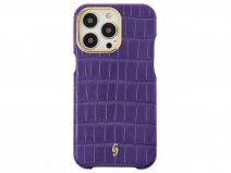 Gatti Classica Alligator Case Mauve Purple/Gold - iPhone 14 Pro Max hoesje