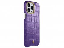 Gatti Classica Alligator Case Mauve Purple/Gold - iPhone 14 Pro Max hoesje