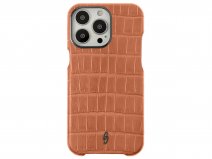 Gatti Classica Alligator Case Orange Ermes/Gunmetal - iPhone 14 Pro Max hoesje