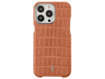 Gatti Classica Alligator Case Orange Ermes/Steel - iPhone 14 Pro Max hoesje