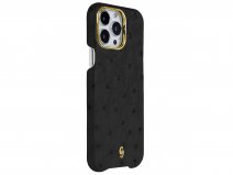 Gatti Classica Ostrich Case Black Matt/Gold - iPhone 14 Pro Max hoesje