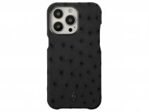 Gatti Classica Ostrich Case Black Matt/Gunmetal - iPhone 14 Pro Max hoesje