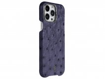 Gatti Classica Ostrich Case Blue Gibilterra/Gunmetal - iPhone 14 Pro Max hoesje