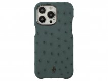 Gatti Classica Ostrich Case iPhone 14 Pro Max hoesje - Dark Green Matt/Gunmetal