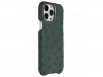 Gatti Classica Ostrich Case Dark Green Matt/Gunmetal - iPhone 14 Pro Max hoesje